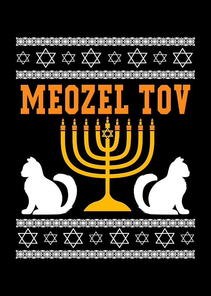 Hanukkah Cat Meozel Tov