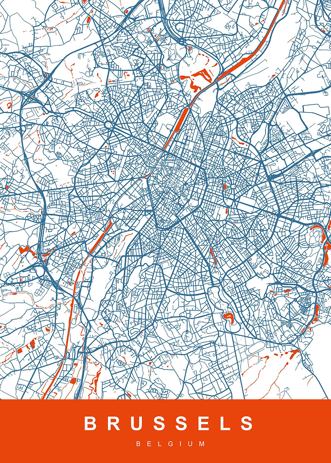BRUSSELS City Map Belgium
