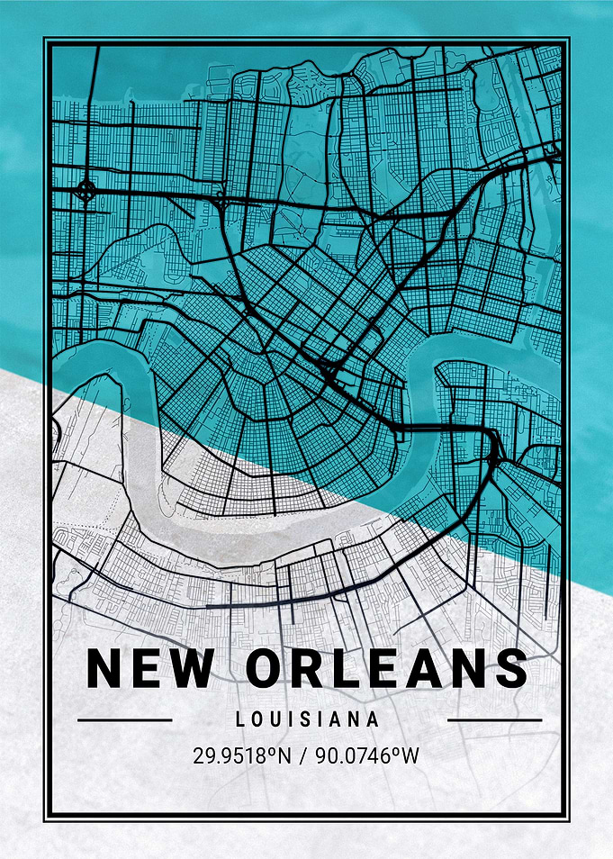 New Orleans City Map USA