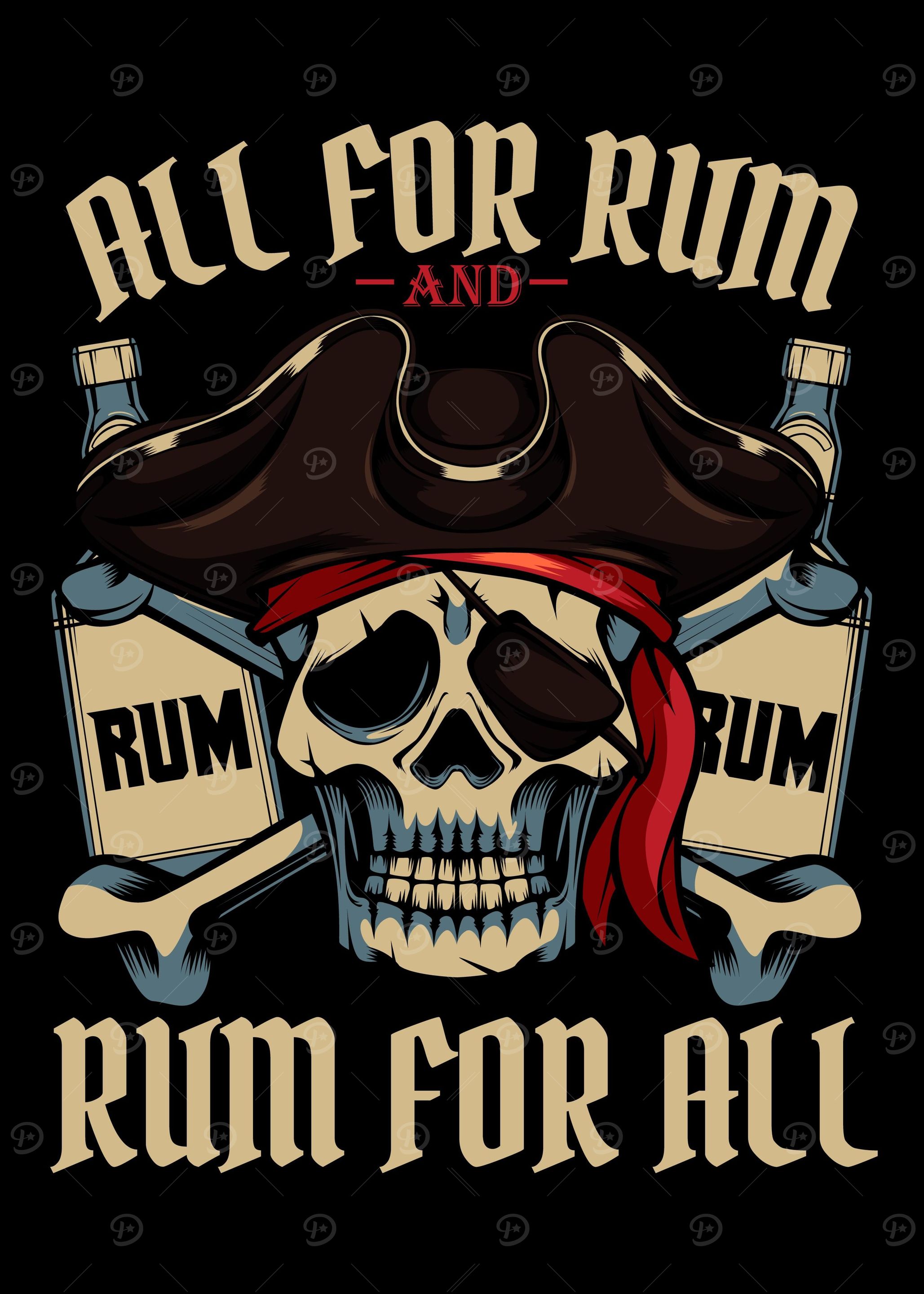 All For Rum Pirate Skull