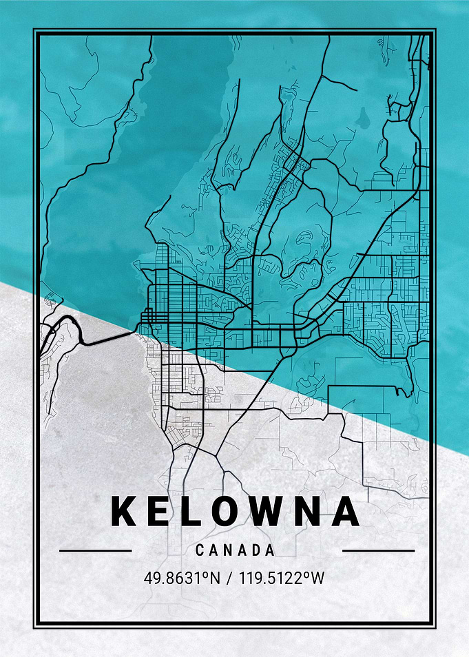 Kelowna City Map Canada