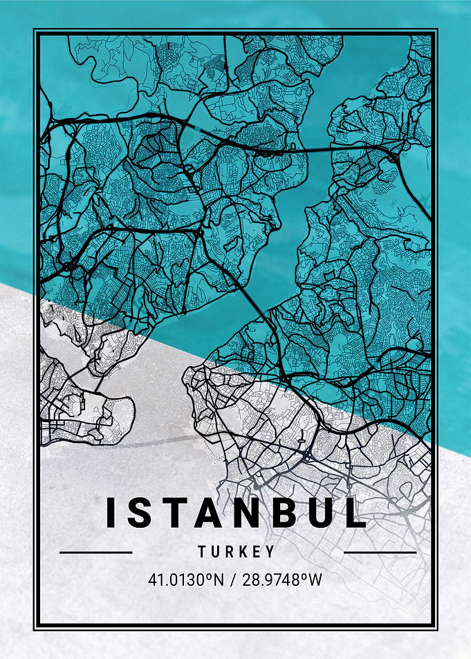 Istanbul City Map Turkey