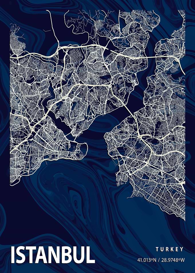 Istanbul City Map Turkey