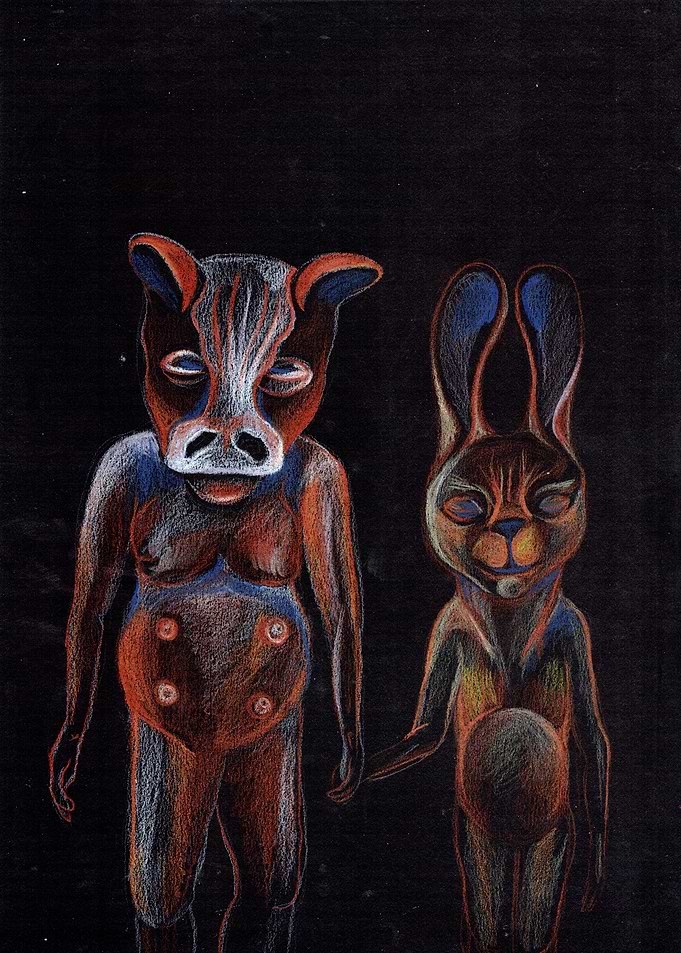 cow and rabbit