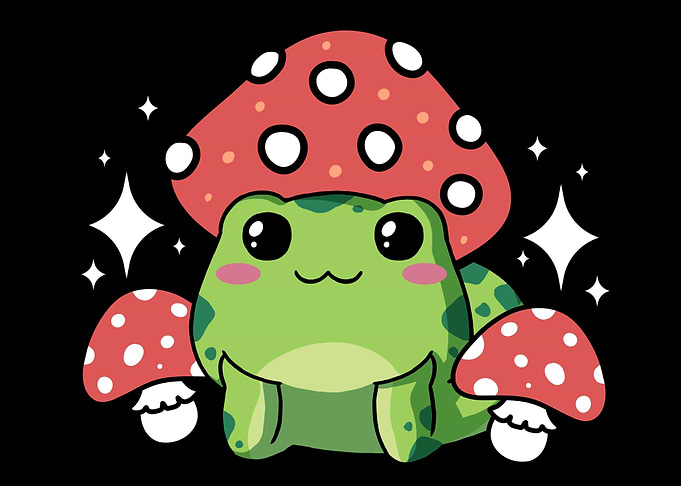 Cottagecore Frog Mushroom