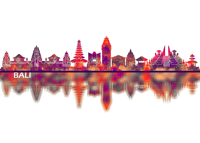 Bali Indonesia Skyline