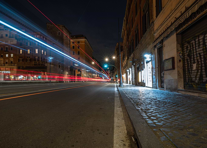 long exposure car trails