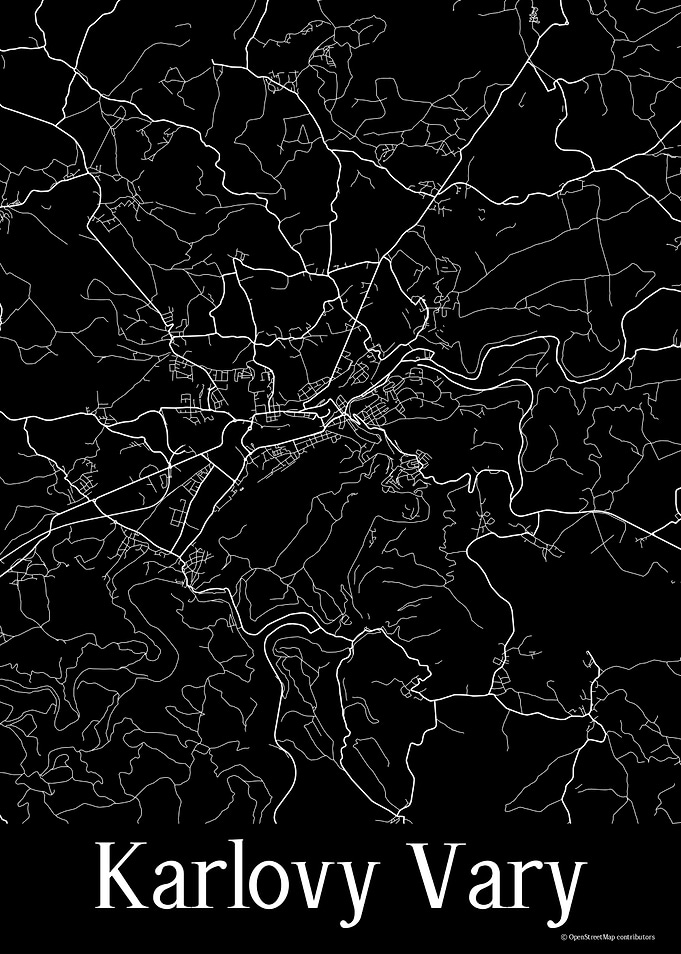 Karlovy Vary Black Map
