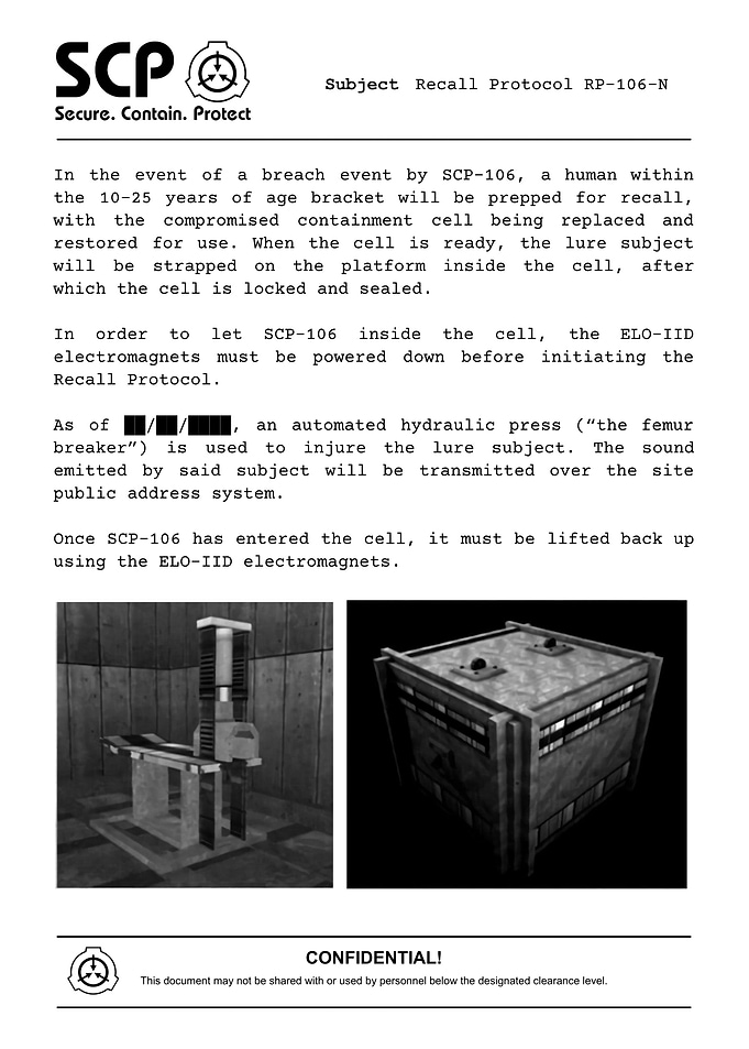 SCP Recall Protocol 106