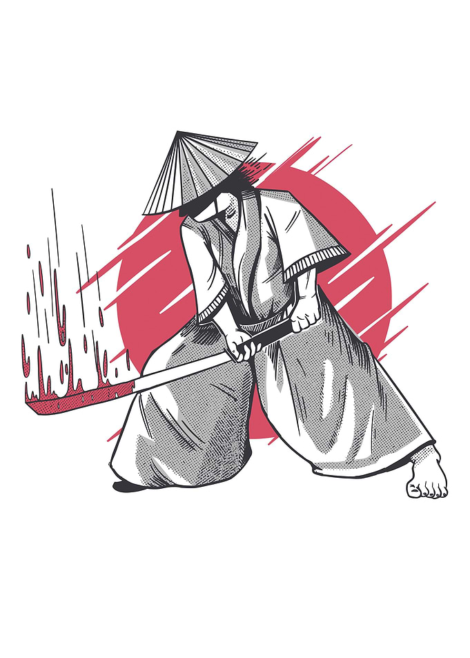 Samurai blood in moon