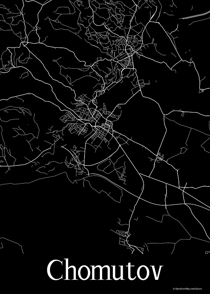Chomutov Czechia Black Map