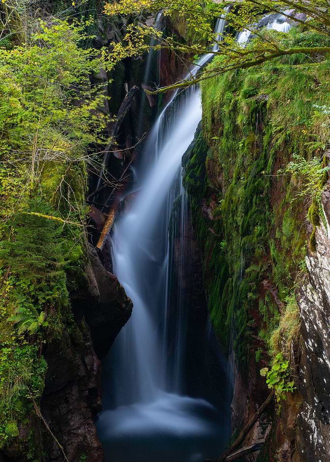 Waterfall With Fall Colors