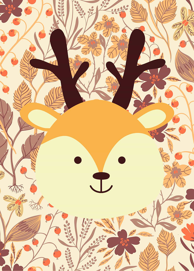 Cute Floral Deer
