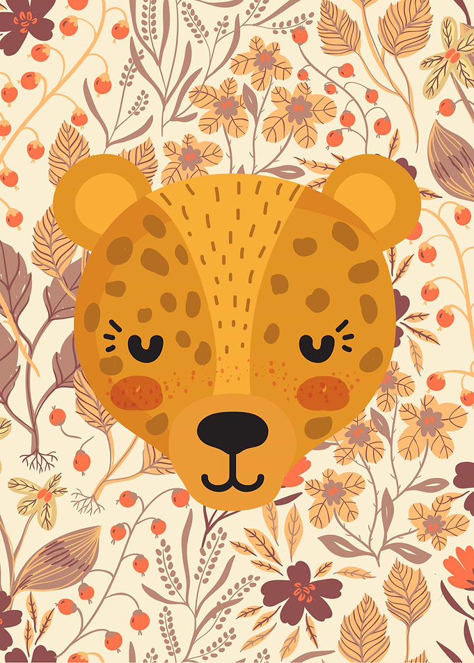 Cute Floral Cheetah