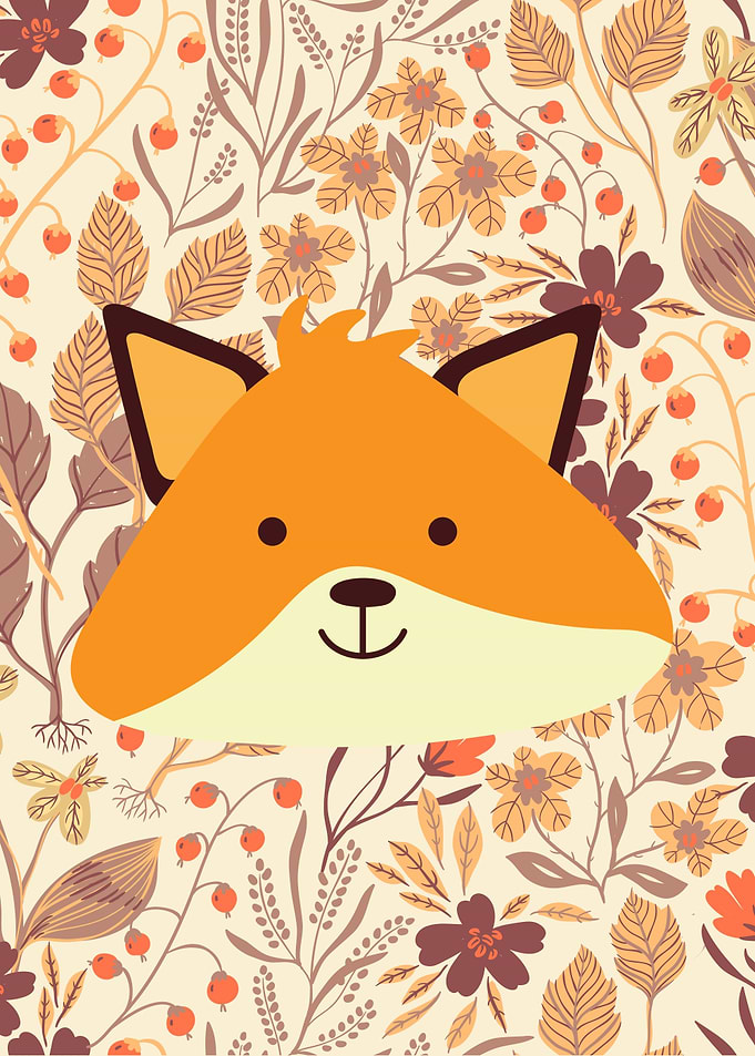 Cute Floral Fox