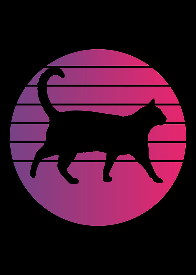 Cat Retro Vintage