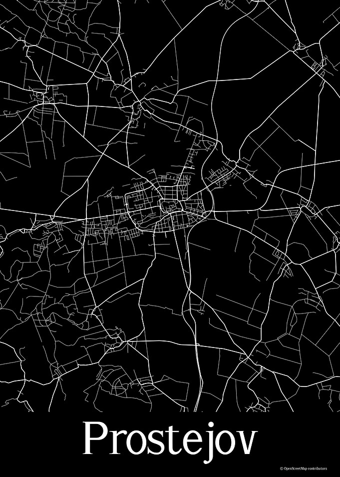 Prostejov Black Map