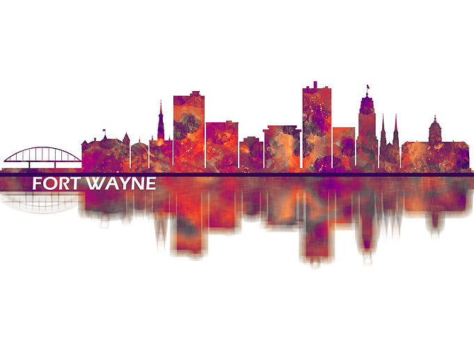 Fort Wayne Indiana Skyline