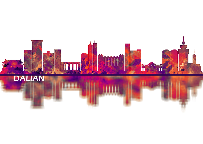 Dalian China Skyline