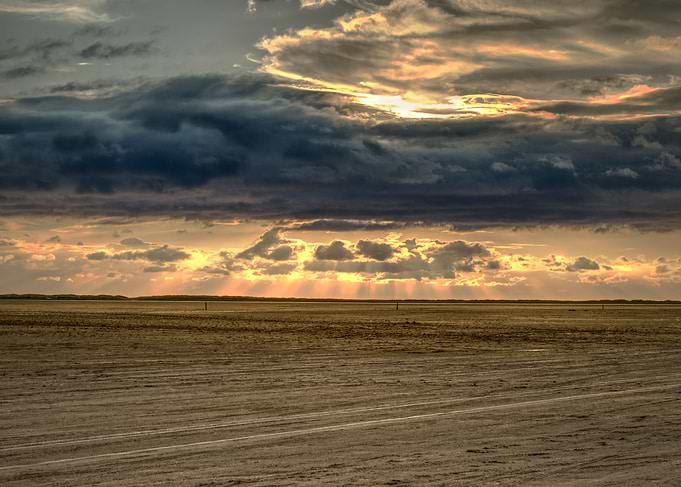 Sunset on tidal flats