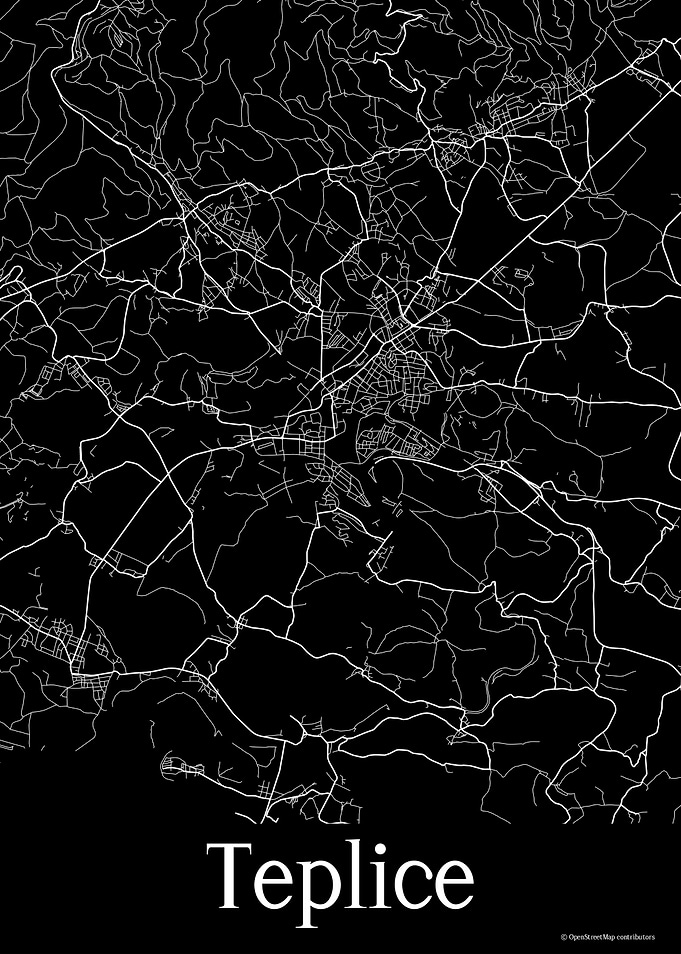 Teplice Czechia Black Map