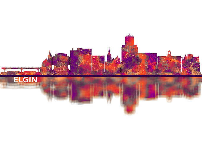 Elgin Illinois Skyline
