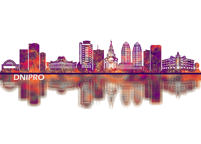 Dnipro Ukraine Skyline