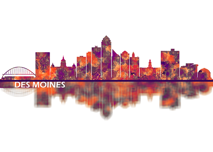 Des Moines Iowa Skyline
