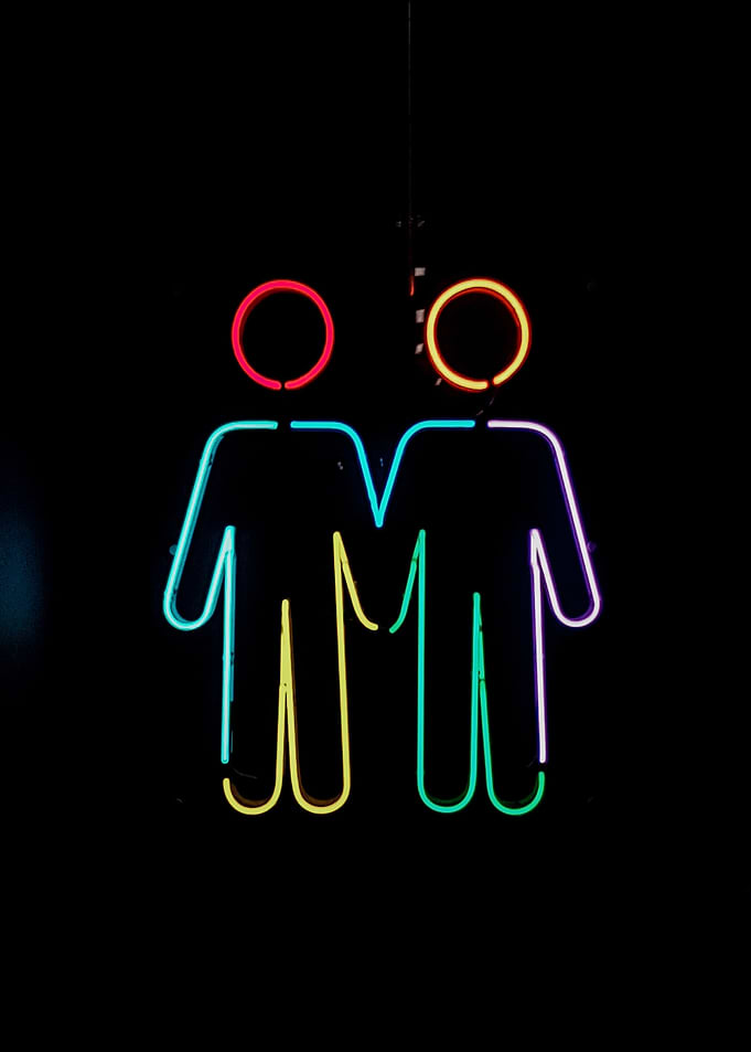 Gay Neon Pride Silhouette