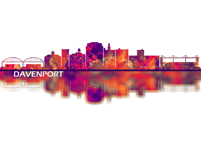 Davenport Iowa Skyline
