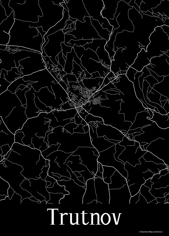 Trutnov Czechia Black Map