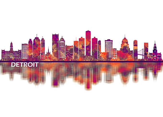 Detroit Michigan Skyline