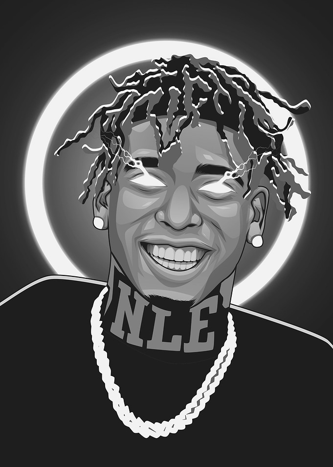 NLE Choppa Grayscale