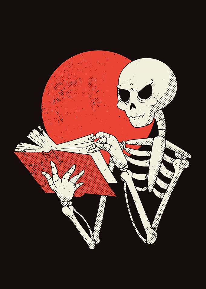 Skeleton reading book