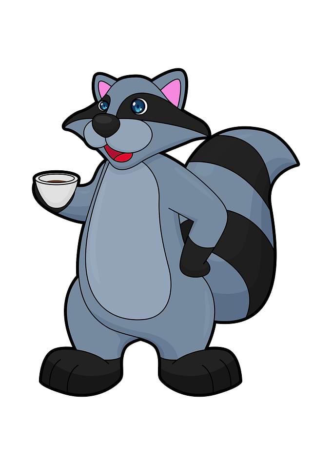 Racoon Cup of Coffee