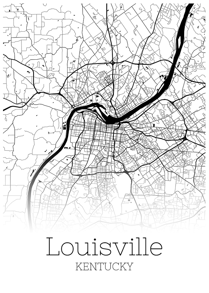 Louisville Kentucky map