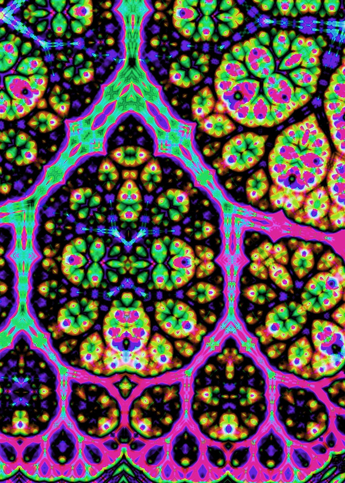 Neon Trippy Fractal Art