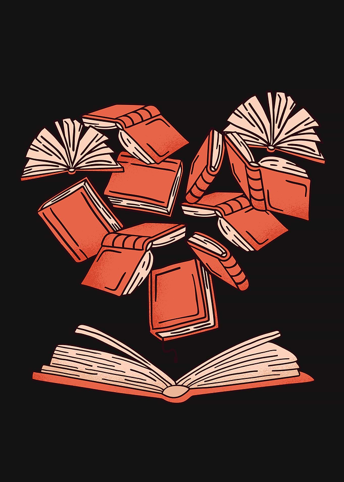 Books heart shape