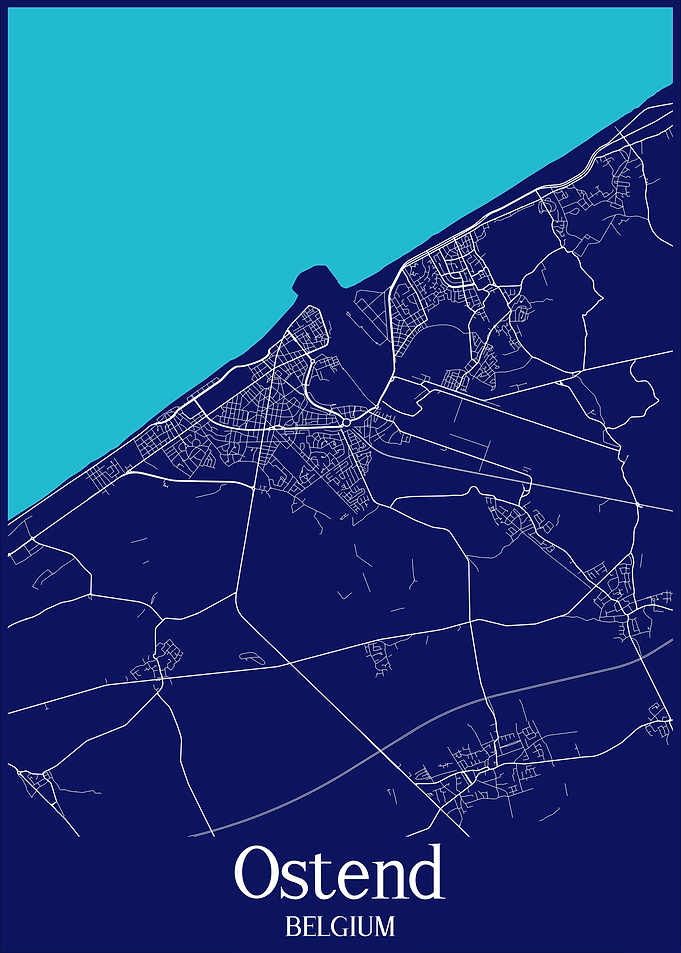 Ostend City Map Belgium