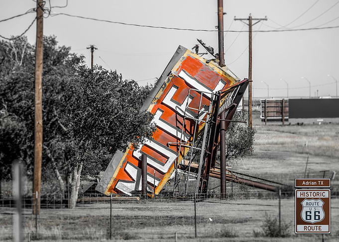Broken Motel Sign Route 66