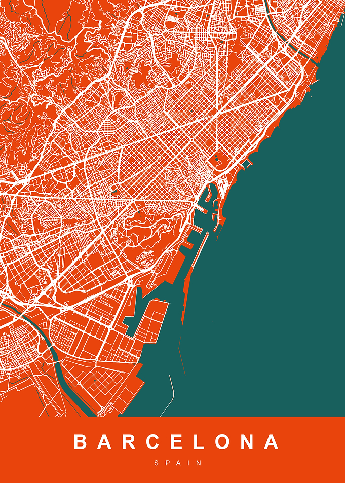 BARCELONA City Map Spain