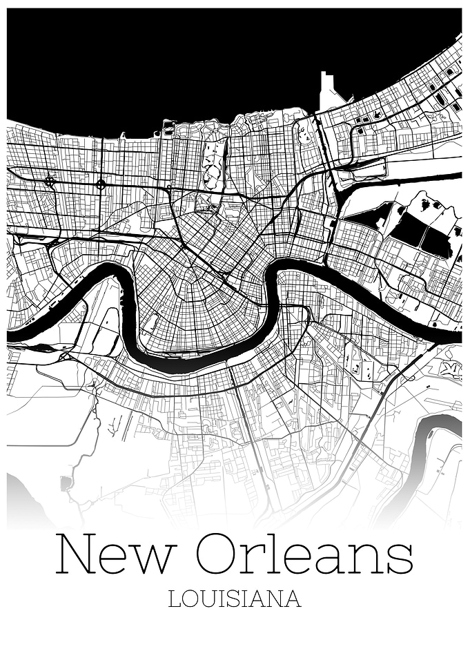 New Orleans Louisiana map
