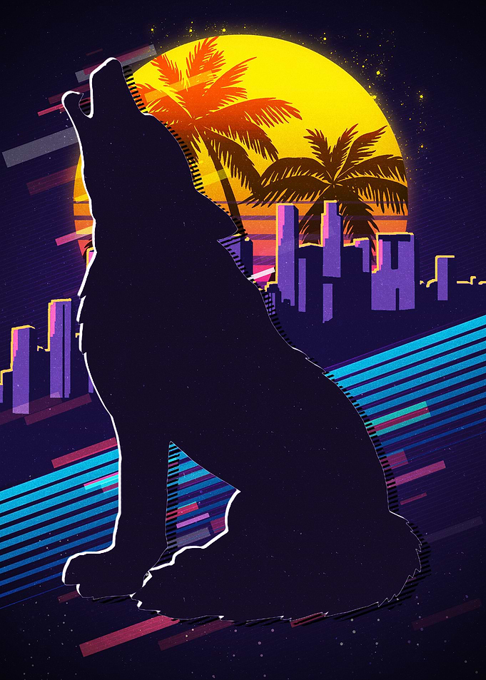 Wolf Animal Retro