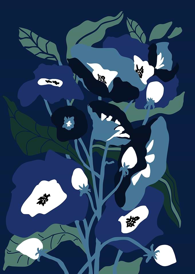 Gardenflowers by night