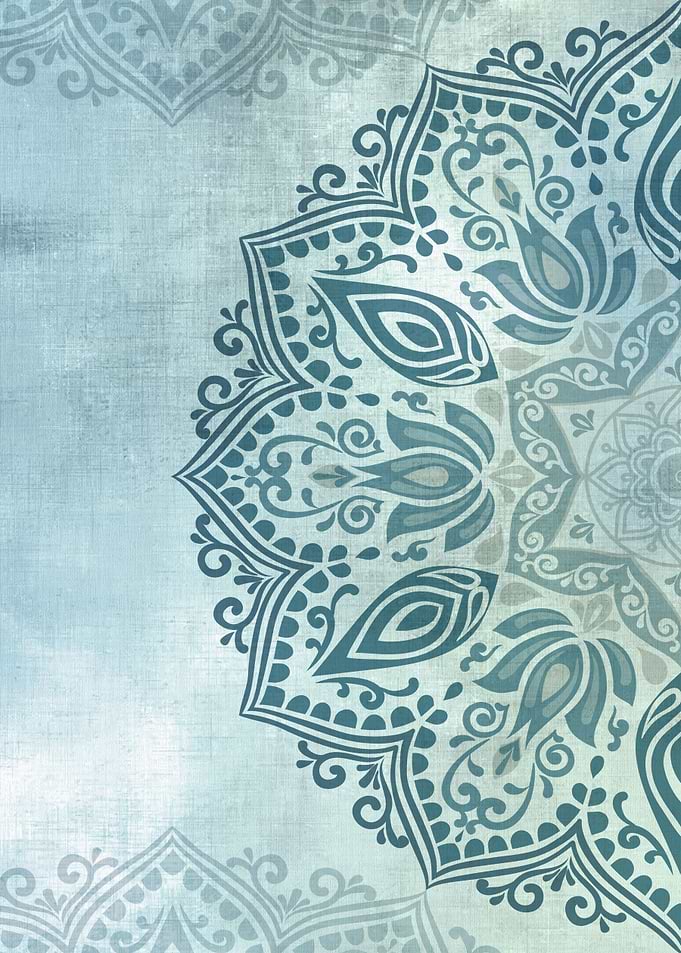 Blue Teal Mandala no 15a