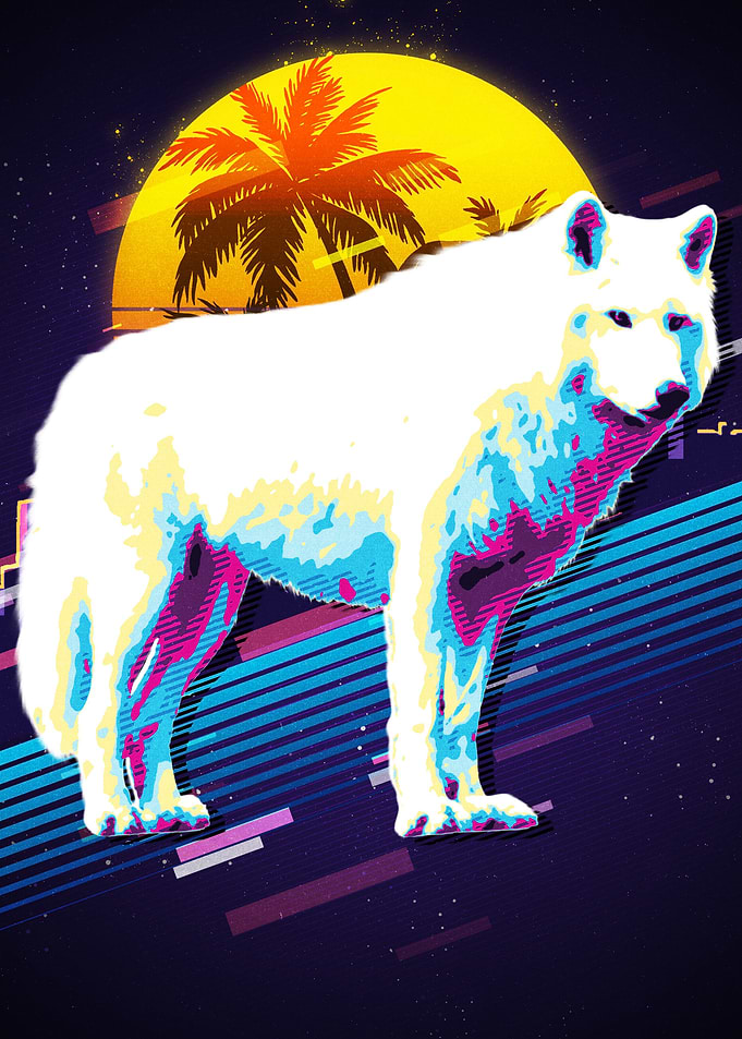 Wolf Animal Retro