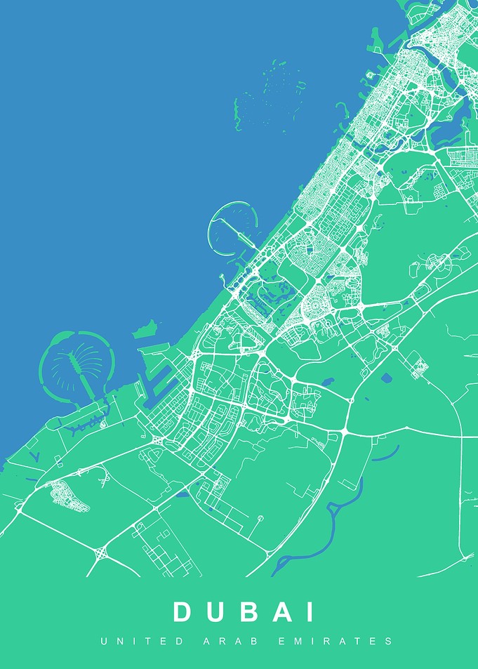DUBAI City Map Emirates