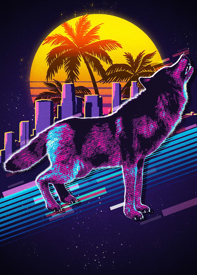 Wolf Animal Retro
