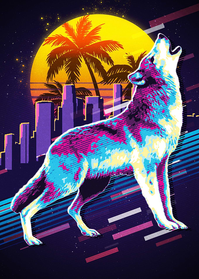 Wolf Animal Retro