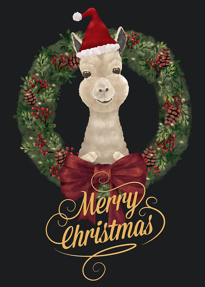 Merry Christmas Llama